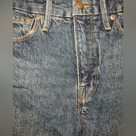 Good American Good Classic Raw Hem High Rise Jeans Blue940 - Picture 9 of 10